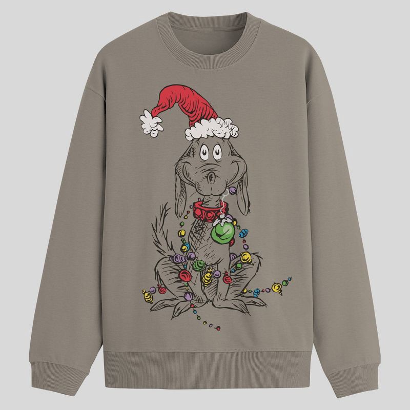 slide 1 of 3, Men's The Grinch Max The Dog Crewneck Sweatshirt - Sand XXL, 1 ct