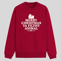 Men's Home Alone Crewneck Sweatshirt - Cardinal Red XXL