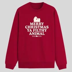 Men's Home Alone Crewneck Sweatshirt - Cardinal Red XXL