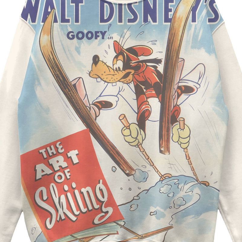 slide 3 of 3, Men's Disney Goofy Fleece Crewneck Sweatshirt - Beige M, 1 ct