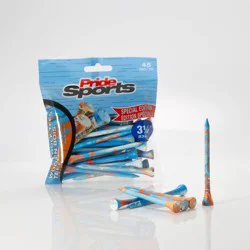 Pride Sports PrideSports 3-1/4" Special Edition Wood Golf Tee - 45pk Blue/Orange