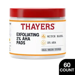 Thayers Natural Remedies Exfoliating 2% AHA Face Pads with Witch Hazel and 2% AHA - 60ct