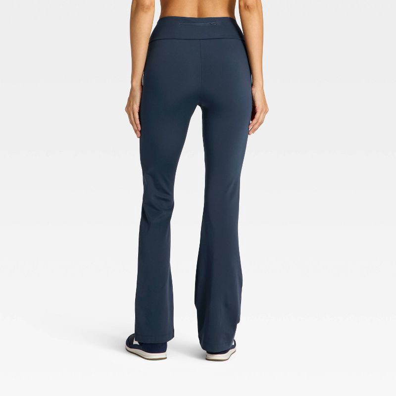 slide 2 of 5, Women's High-Rise Fleece Lined Winter Flare Leggings - All In Motion™ Navy Blue S, 1 ct
