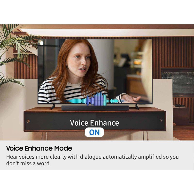 slide 9 of 11, Samsung 2.1Ch DTS Virtual:X Soundbar with Subwoofer (HW-B53WF): HDMI ARC, Bluetooth, Wall Mountable, 1 ct