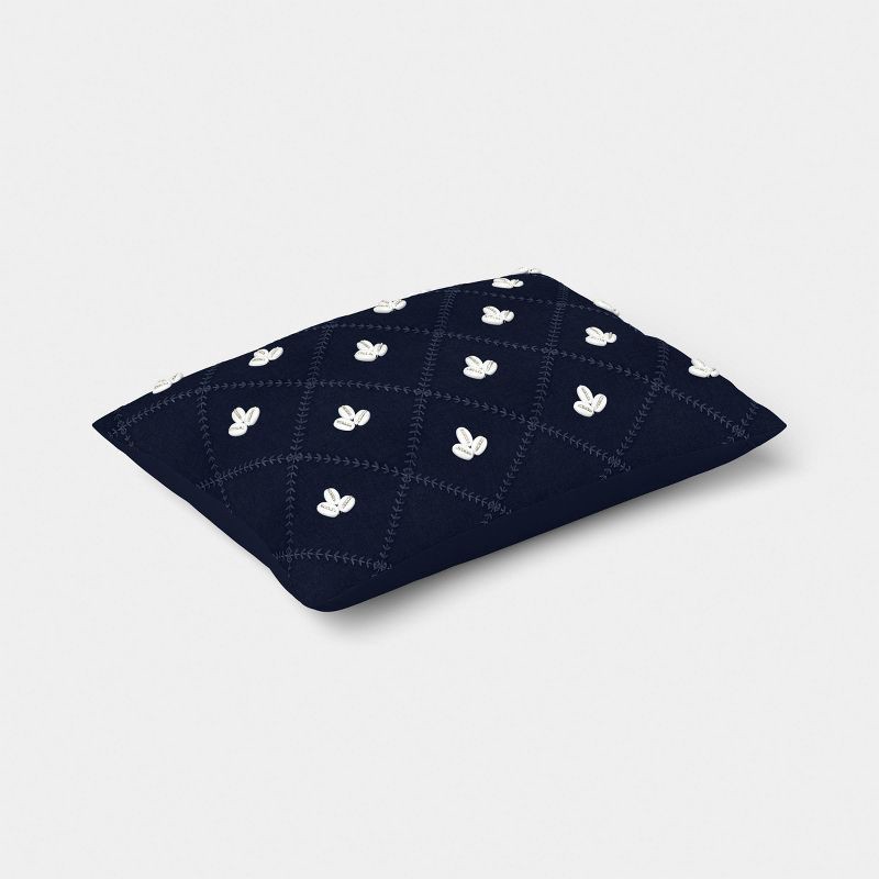 slide 4 of 5, Threshold designed w/Studio McGee Embellished Shell Navy Lumbar Pillow - Threshold™ designed with Studio McGee, 1 ct