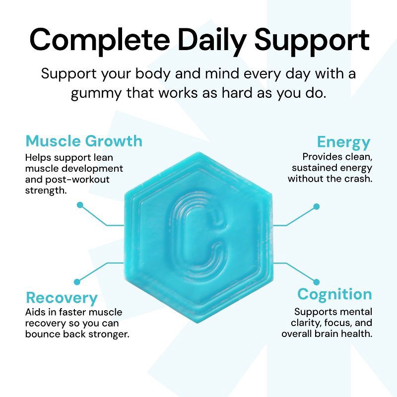 slide 4 of 10, Create Wellness Creatine Monohydrate Sports Nutrition Supplement Gummies - Blue Raspberry - 8oz/45ct, 8 oz, 45 ct