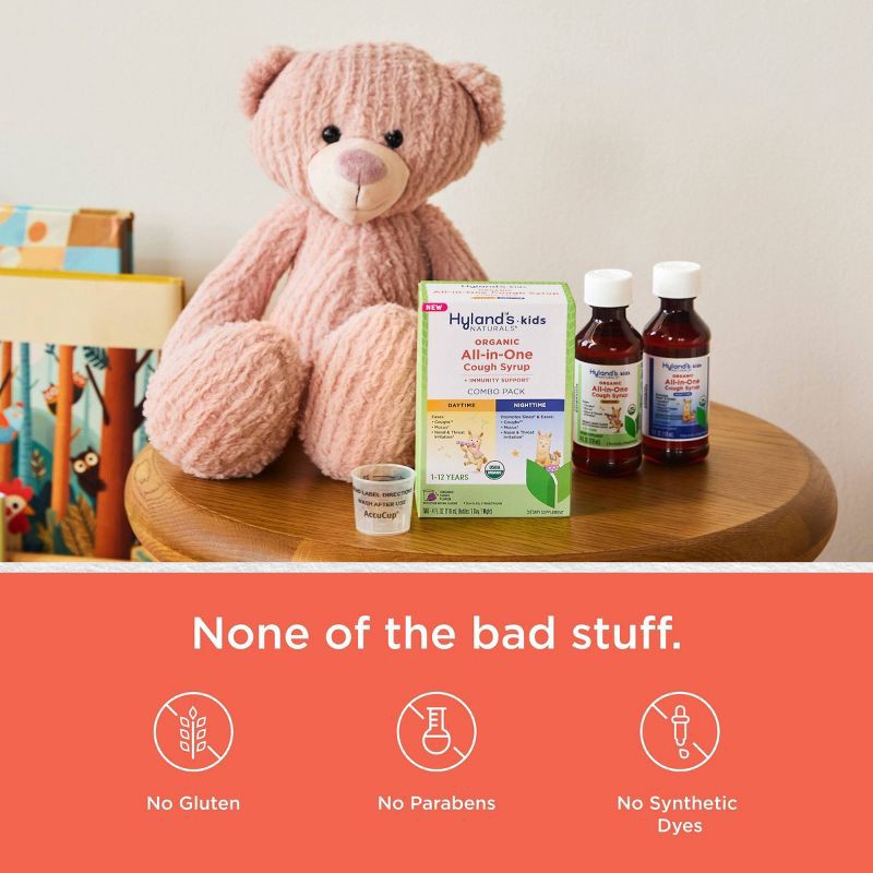 slide 5 of 7, Hyland's Naturals Kids' Organic Day & Night All-in-One Cough Relief Liquid - Grape - 8 fl oz, 8 fl oz