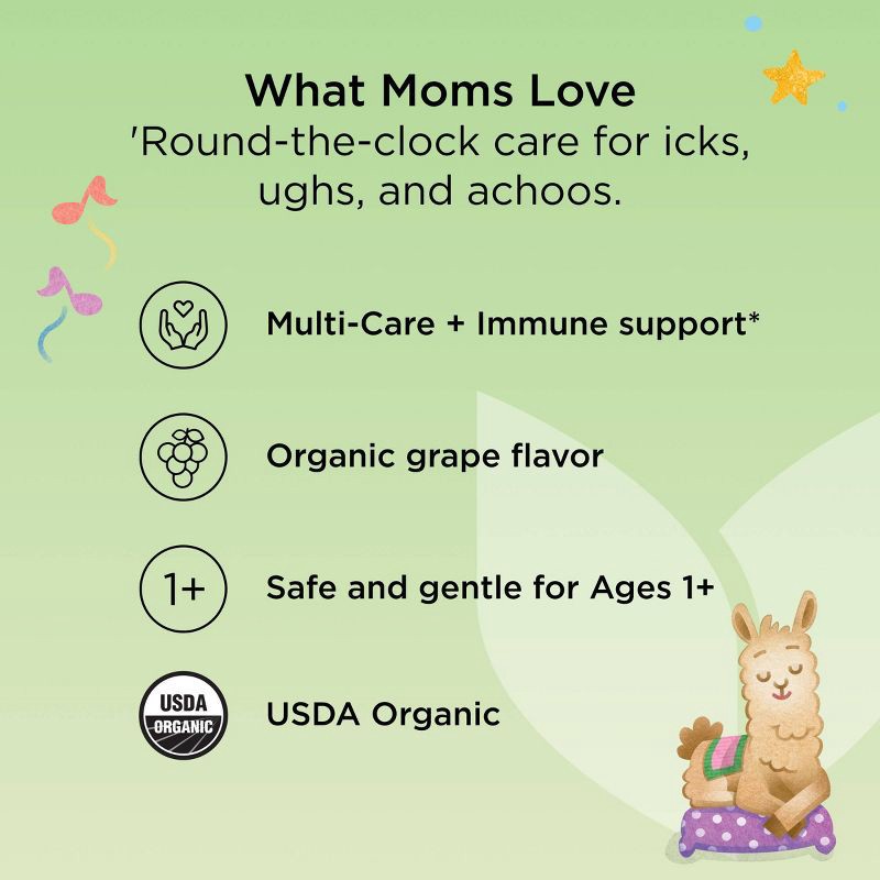 slide 6 of 7, Hyland's Naturals Kids' Organic Day & Night All-in-One Cough Relief Liquid - Grape - 8 fl oz, 8 fl oz