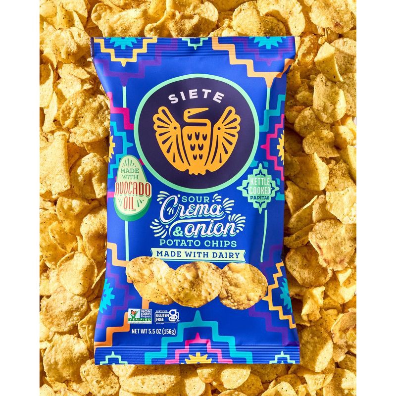 slide 3 of 4, Siete Sour Cream and Onion Kettle Chips - 5.5oz, 5.5 oz