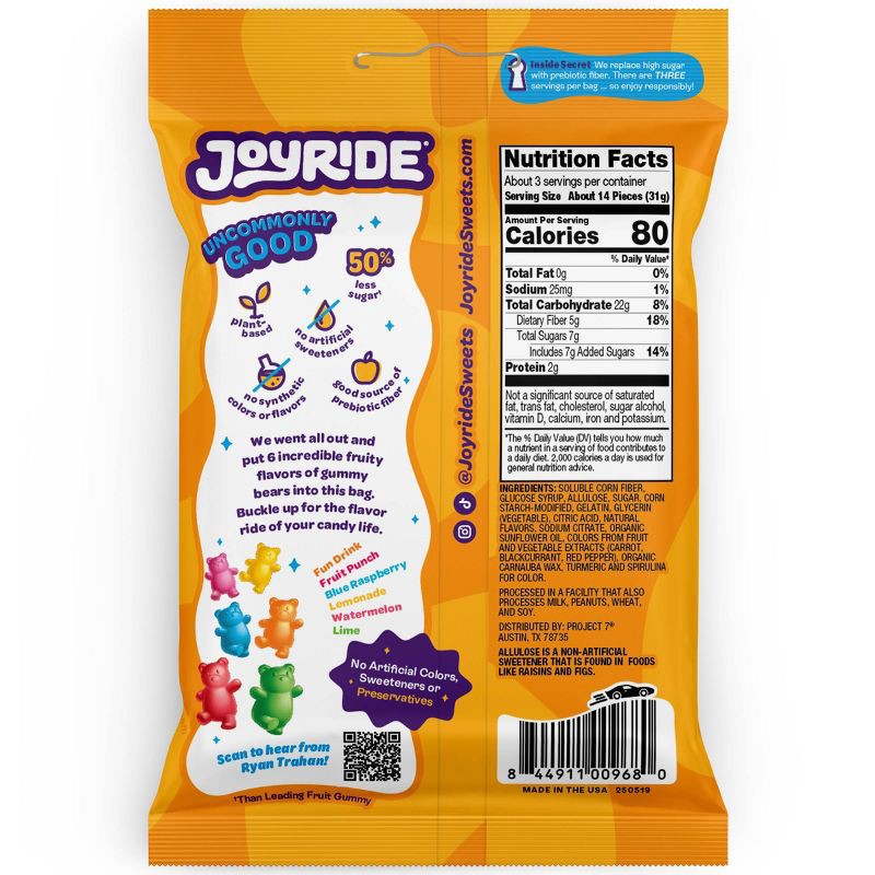 slide 2 of 4, JOYRIDE Gummy Bears Candy - 3.5oz, 3.5 oz