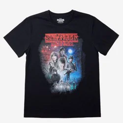 Men's Stranger Things Poster T-Shirt - Black XXL