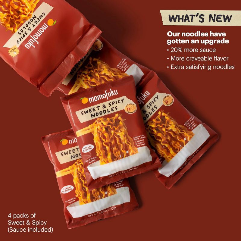 slide 5 of 11, MOMOFUKU Sweet and Spicy Noodles - 14.12oz/4ct, 14.12 oz, 4 ct