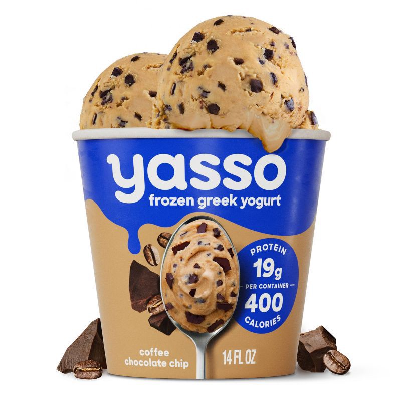slide 1 of 7, Yasso Coffee Chocolate Chip Frozen Greek Yogurt - 14 fl oz, 14 fl oz
