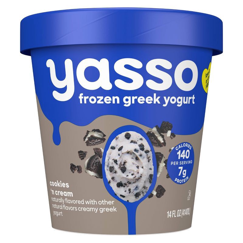 slide 2 of 8, Yasso Cookies & Cream Frozen Greek Yogurt - 14 fl oz, 14 fl oz
