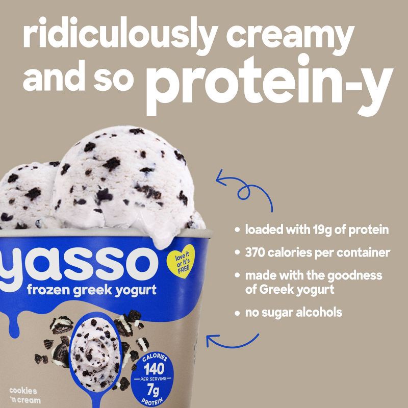 slide 3 of 8, Yasso Cookies & Cream Frozen Greek Yogurt - 14 fl oz, 14 fl oz