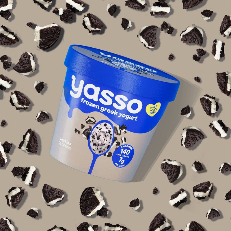slide 5 of 8, Yasso Cookies & Cream Frozen Greek Yogurt - 14 fl oz, 14 fl oz