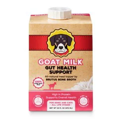 Brutus Bone Broth Gut Health Support Goat's Milk Flavor Dog and Cat Vitamins and Supplements - 16 fl oz