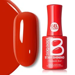 Beetles Stay Shining Collection Salon-Quality Gel Nail Polish - Cinematic Red - 0.51 fl oz: Nail Care, Nails and Toenails, High Shine