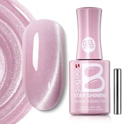 Beetles Stay Shining Collection Salon-Quality Gel Nail Polish - Blossom Whisper Pink (Cat Eye) - 0.51 fl oz