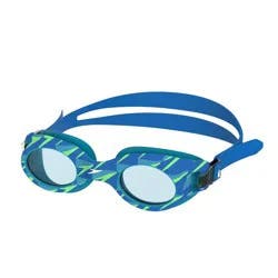 Speedo Junior Glide Printed Swim Goggles - Aqua Breeze Screaming Green/Clear