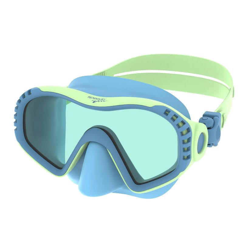 slide 1 of 4, Speedo Junior Dive Wave Watcher Swim Mask - Skydive/Celeste: Anti-Fog Lens, UV Protection, Easy Adjust Strap, Ages 6-14, 1 ct