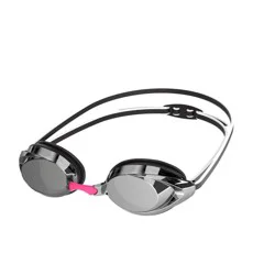Speedo Adult Record Breaker Swim Goggles - Black/Smoke/Silver Mirror