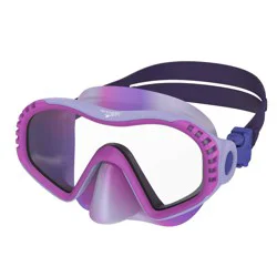 Speedo Junior Dive Wave Watcher Swim Mask - Tie Dye Neon Jelly Tie Dye/Clear: Anti-Fog Lens, UV Protection, Easy Adjust Strap, Ages 6-14