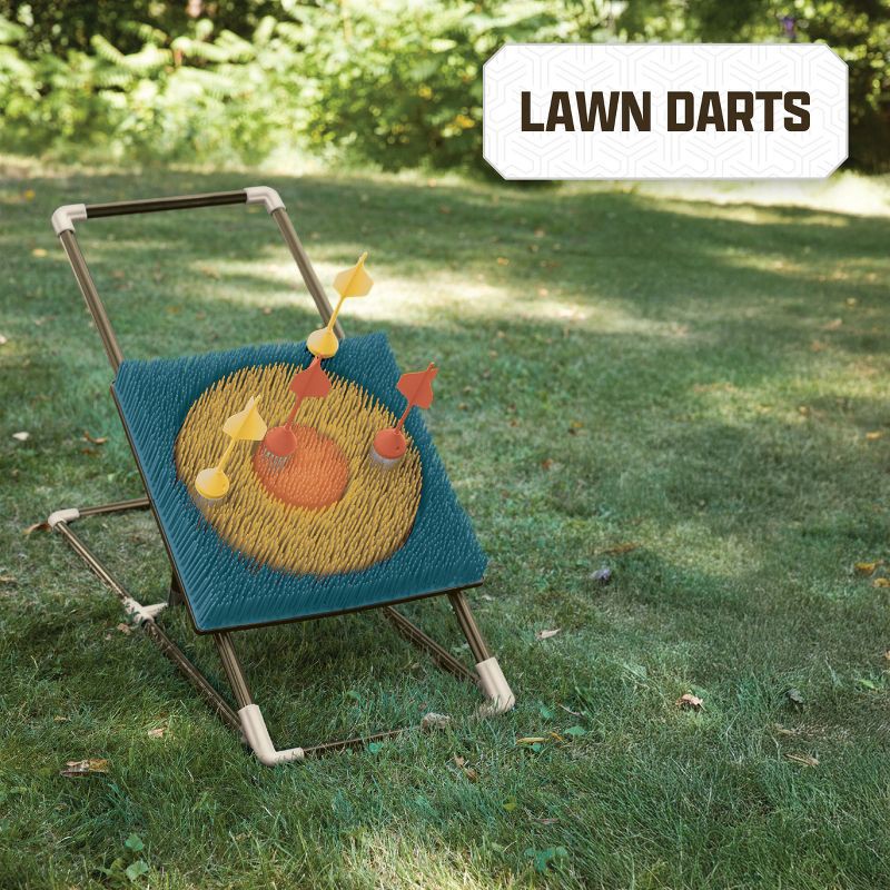 slide 2 of 6, EastPoint 2 in 1 Outdoor Game Set – Axe Throw Target Game with 3 Safety Axes and Lawn Darts with Stakes,Backyard & Tailgate Play, 1 ct
