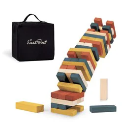 Eastpoint XL Wooden Stacking Game 54 Oversized Blocks with Storage Bag for Outdoor and Indoor Family Fun