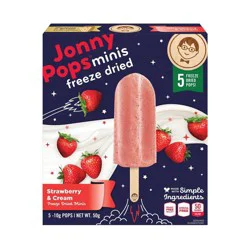 JonnyPops Freeze Dried Strawberry Cream Mini Pops - 50g/5ct
