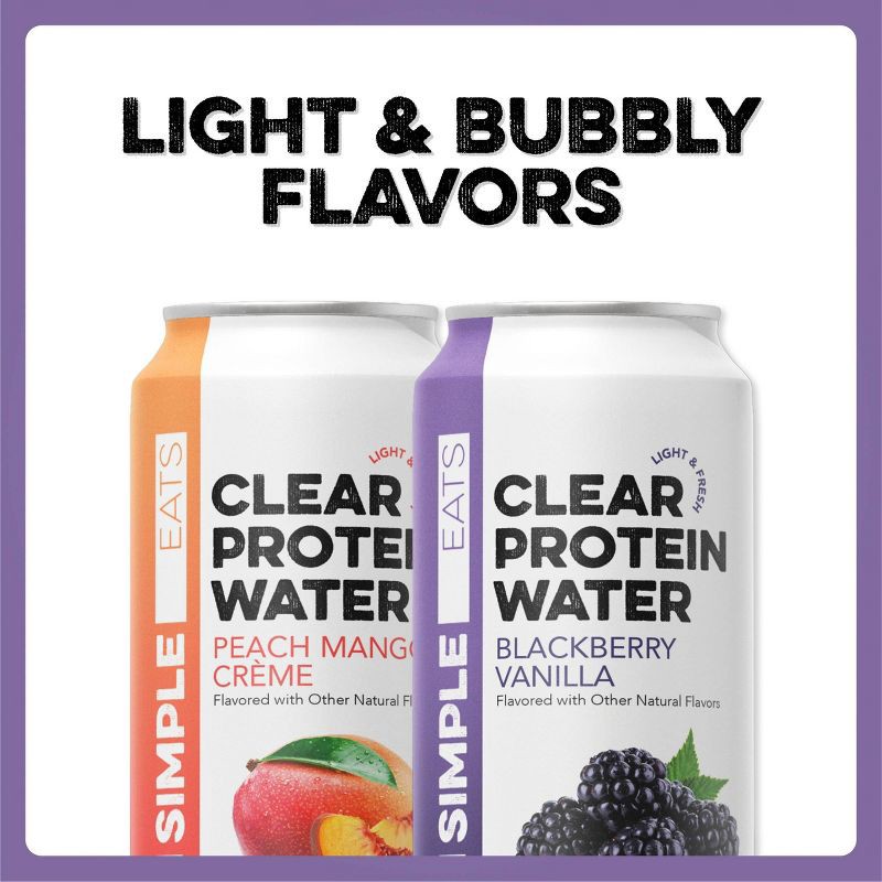 slide 5 of 7, Clean Simple Eats Clear Protein Water Blackberry Vanilla - 4pk/16 fl oz Cans, 4 ct; 16 fl oz