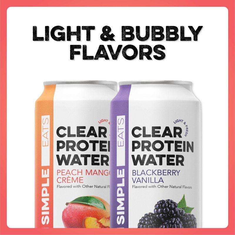 slide 5 of 7, Clean Simple Eats Clear Protein Water Peach Mango Creme - 4pk/16 fl oz Cans, 4 ct; 16 fl oz