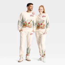 Adult The Grinch Graphic Sweatshirt - Cream XXS