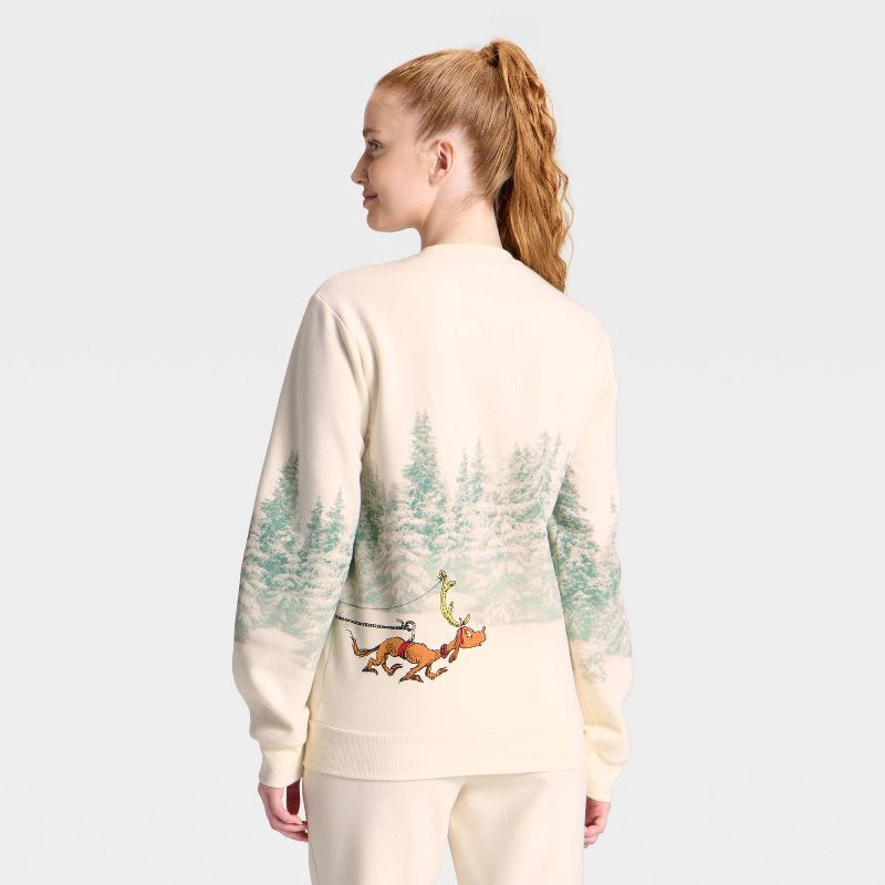 slide 5 of 5, Adult The Grinch Graphic Sweatshirt - Cream XXL, 1 ct