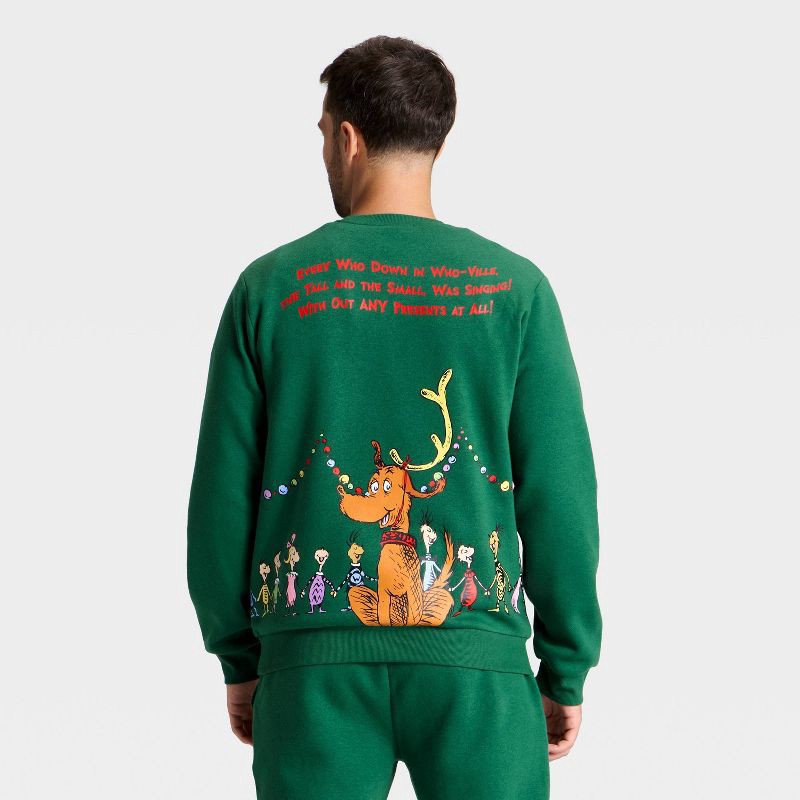 slide 5 of 5, Adult The Grinch Graphic Sweatshirt - Green XS, 1 ct