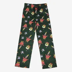 Men's SpongeBob SquarePants Holiday Lounge Fleece Pant - Green S
