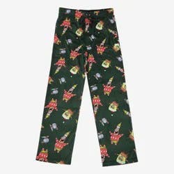 Men's SpongeBob SquarePants Holiday Lounge Fleece Pant - Green S
