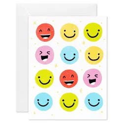 American Greetings 10 Ct. All Occasion Blank Note Cards, Colorful Smiley Faces, Includes Envelopes