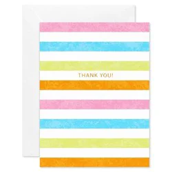 American Greetings 10 Ct. Thank You Stationery Notes, Colorful Horizontal Stripes, Includes Envelopes