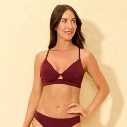 Women's Keyhole Underwire Bikini Top - Shade & Shore™ Burgundy 38DD