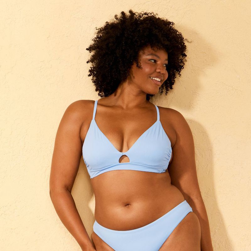 slide 4 of 5, Women's Keyhole Underwire Bikini Top - Shade & Shore™ Blue 36B, 1 ct
