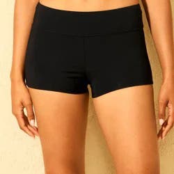 Women's Mid-Rise Tummy Control Swim Short - Shade & Shore™ Black S