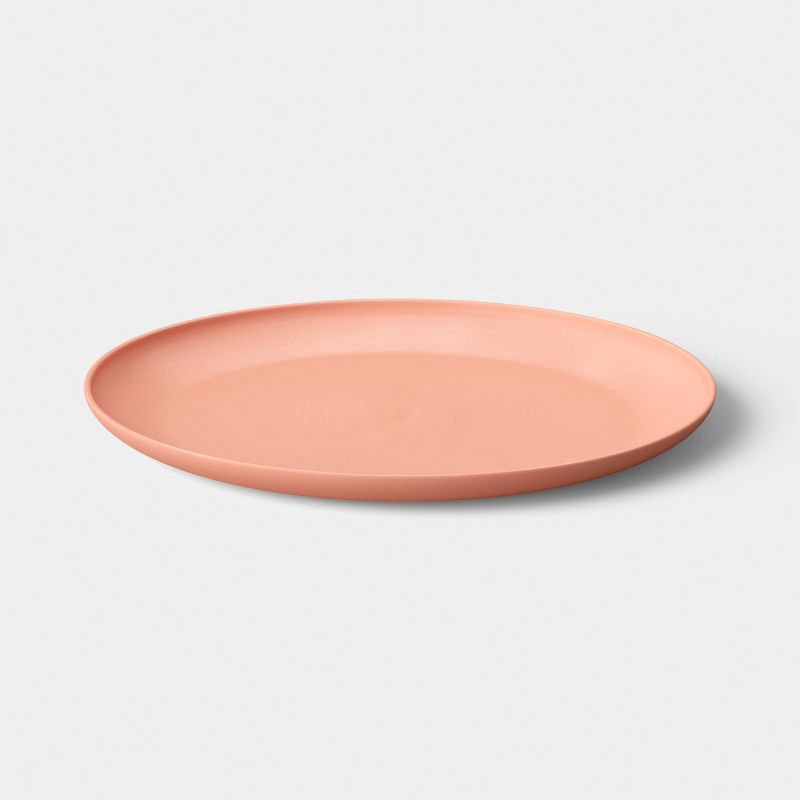 slide 3 of 3, 0.78" PolyPro Round Opaque Dinner Plate Coral Pink - Room Essentials™, 1 ct