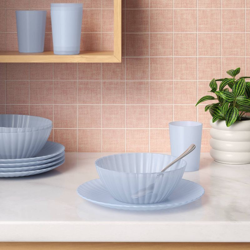 slide 2 of 3, PolyPro Fluted Translucent Cereal Bowl Blue - Room Essentials™, 1 ct