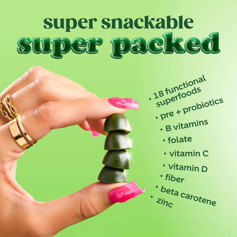 slide 5 of 7, BLOOM NUTRITION Greens & Superfoods Supergreens Gummies - Strawberry Kiwi - 12 servings, 1 ct
