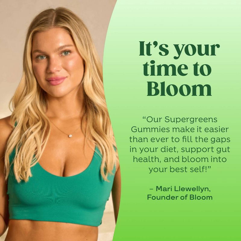slide 7 of 7, BLOOM NUTRITION Greens & Superfoods Supergreens Gummies - Strawberry Kiwi - 12 servings, 1 ct