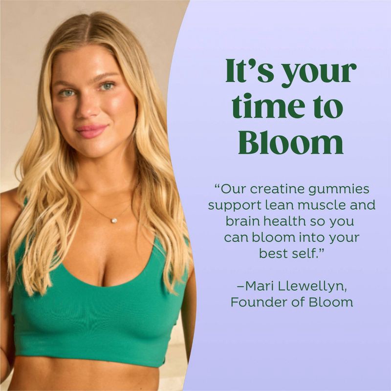 slide 8 of 8, BLOOM NUTRITION Creatine Monohydrate Gummies - Berry Boost - 36ct/12 Servings, 12 ct