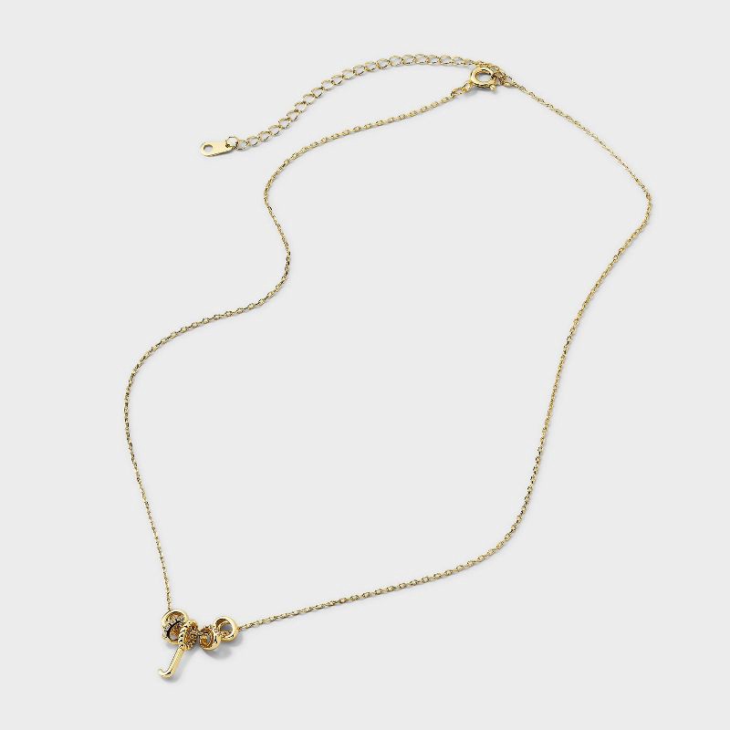 slide 4 of 4, 14K Gold Dipped Cubic Zirconia Rondelle J Initial Necklace - A New Day™ Gold, 1 ct