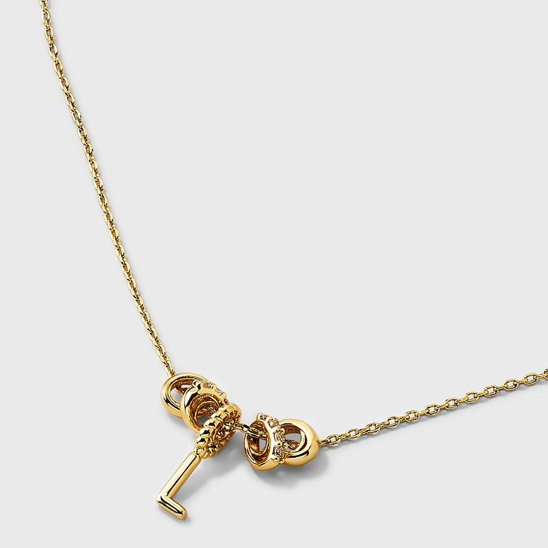 slide 3 of 4, 14K Gold Dipped Cubic Zirconia Rondelle L Initial Necklace - A New Day™ Gold, 1 ct