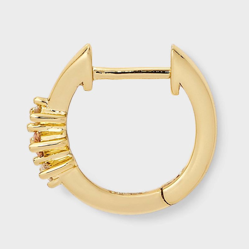 slide 3 of 3, 14K Gold Dipped Cubic Zirconia Stud Earring Set 3pc - A New Day™ Amber, 3 ct